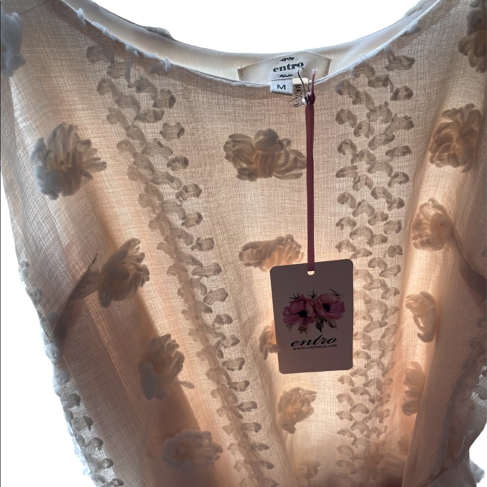 Entro Ruffle Midi Dress Cream - Picture 3 of 4